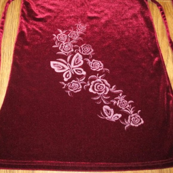 Bundle 3 for $15 - Red Velvet Dress with Glitter Floral Print - Picture 3 of 4